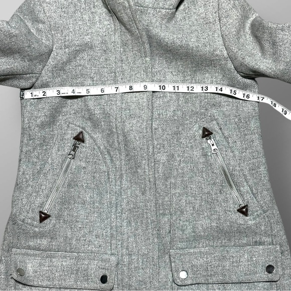 J.Crew Stadium Cloth Wool Coat Nello Gori Sz 00 Hooded Zip Button Read - Picture 11 of 13